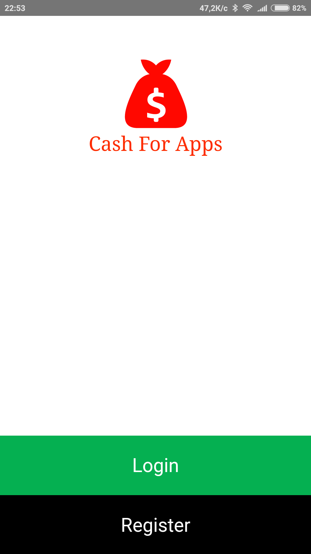 Регистрация Cash for Apps Android