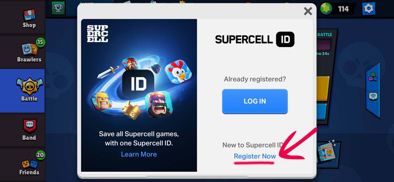 Register Now - Supercell ID в Brawl Stars