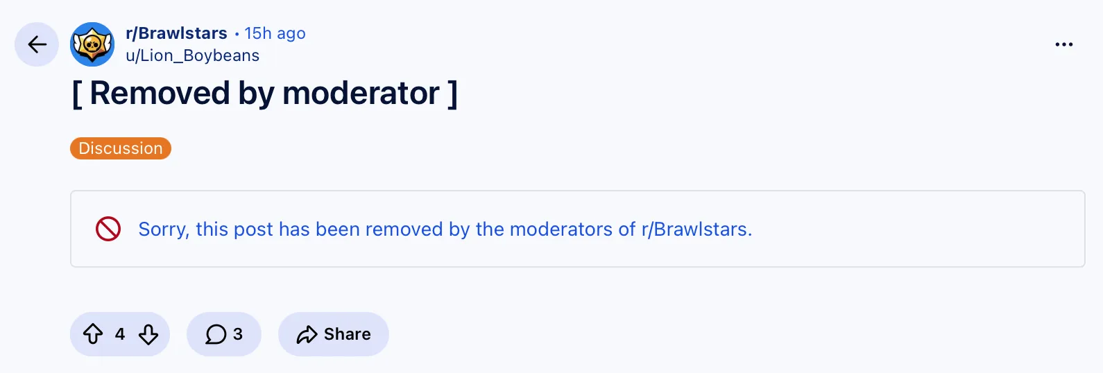 Удаленный пост с Reddit о модах в Brawl Stars
